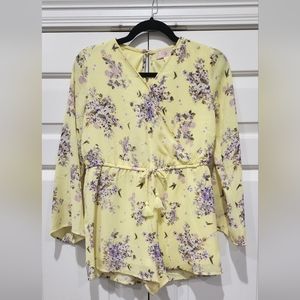 Gianni Bini Girls Yellow Long-Sleeved Romper